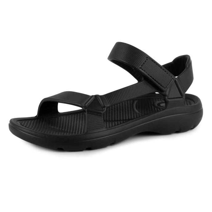 totes® SOLBOUNCE Mens Velcro Sport Sandal Black Extra Image 1